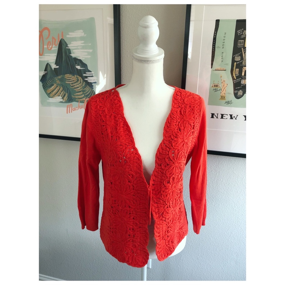 Tie Front Sweater | Orange